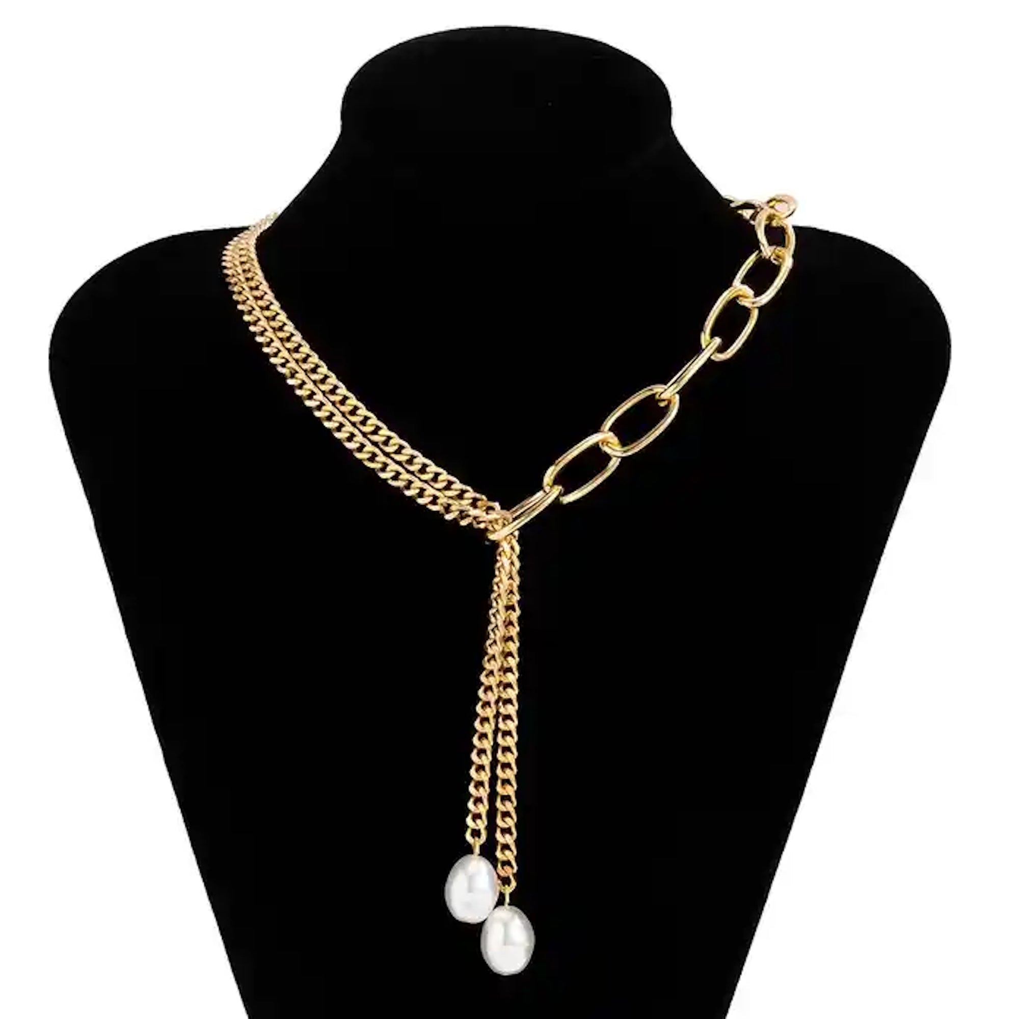 Rocksbox: Ariel Half Pearl and Half Chain Necklace by Perry Street